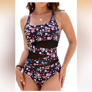 Floral Cutout One Piece Swimsuit XXL/0116